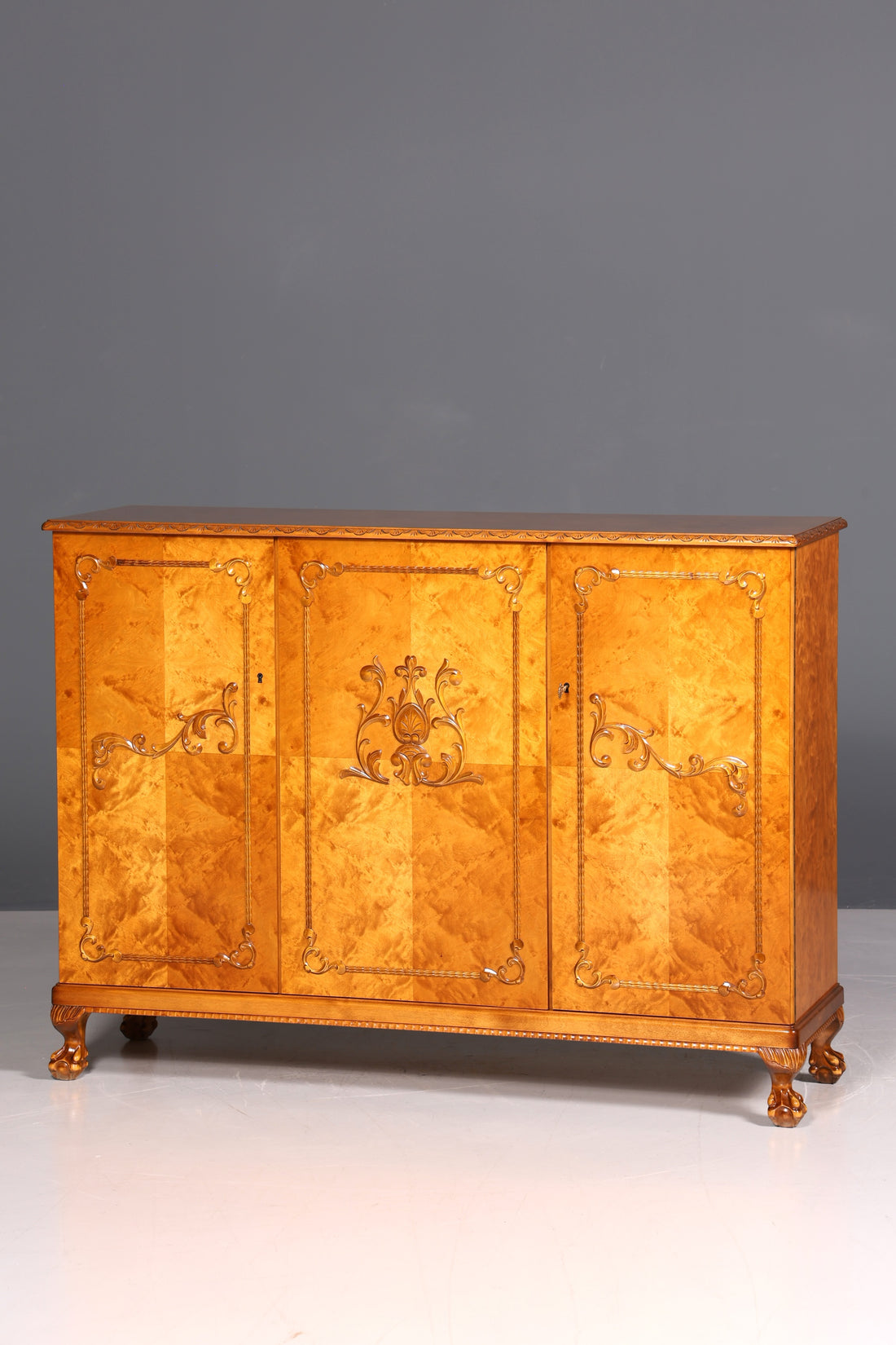 Élégant meuble de style Chippendale, style baroque, vertiko, haut-meuble, antiquité des années 1950/60, commode, classeur, armoire à linge
