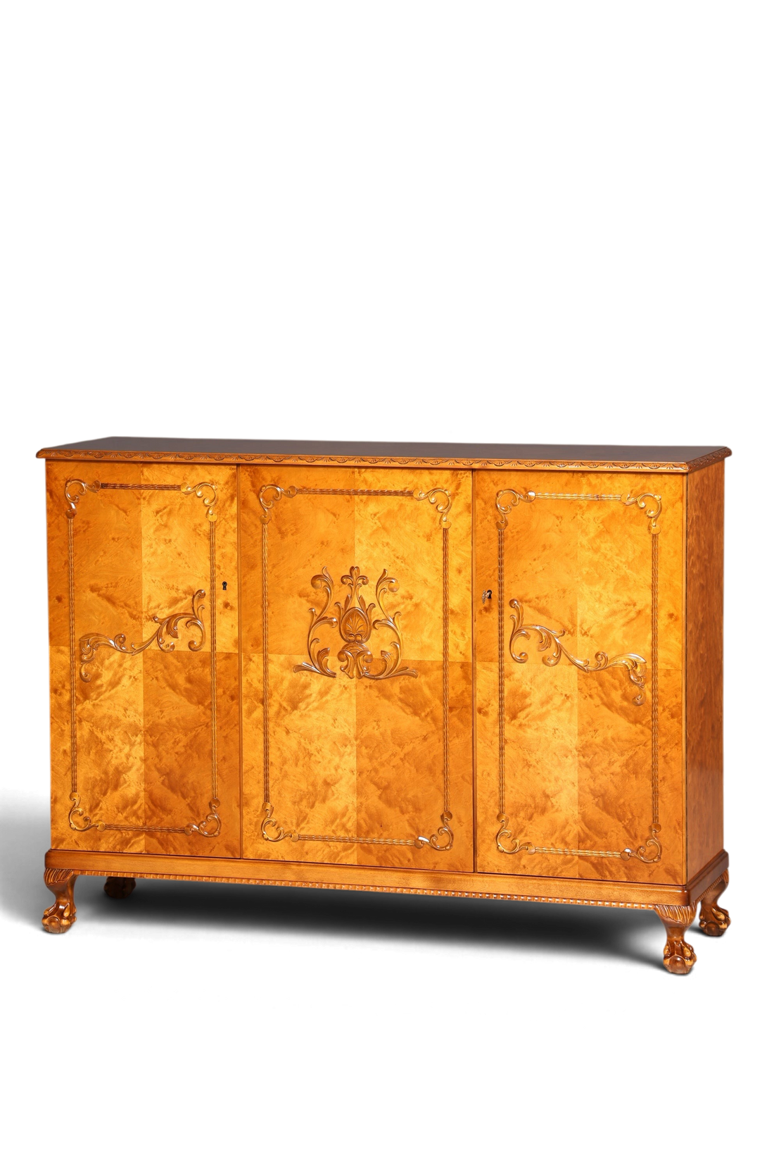 Edler Chippendale Schrank Barock Stil Vertiko Highboard Antik 50s 60s Kommode Aktenschrank Wäscheschrank