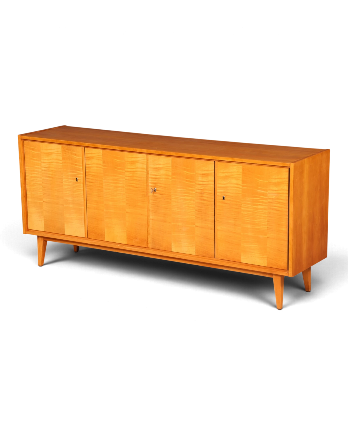 Magnifique buffet Mid-Century VEB Themar vintage, meuble TV des années 60, buffet bas de la RDA en bois massif