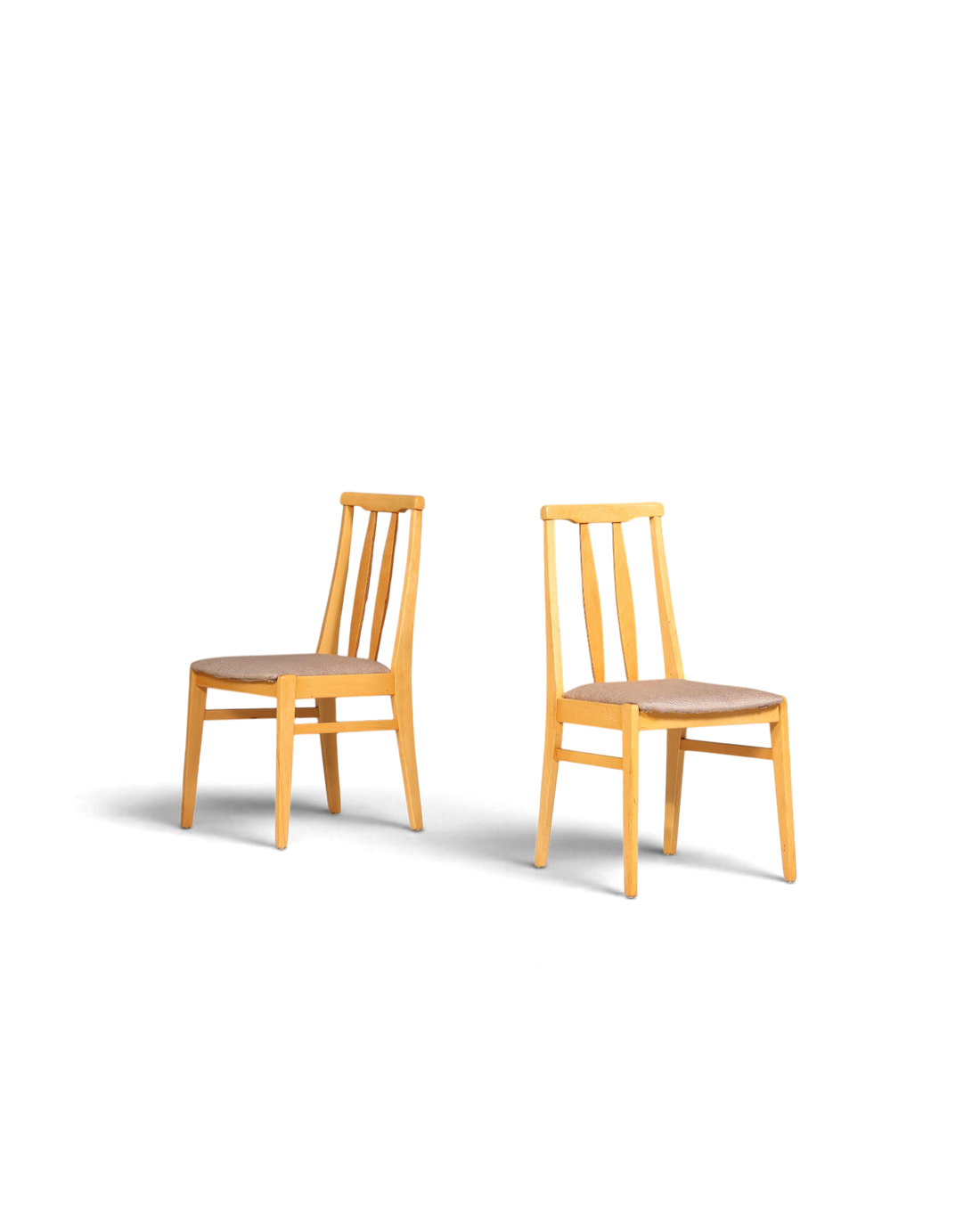 2x Schlichte Mid Century Stühle Retro Stuhlset Danish Design Küchenstühle Esszimmer Stühle
