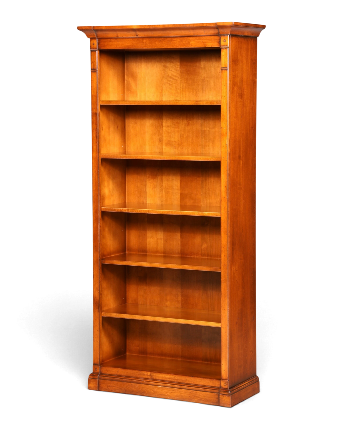 Hauptstadt Möblerei Bücherregal aus massivem Holz in warmem Braun mit sechs Regalböden und klassischem Design