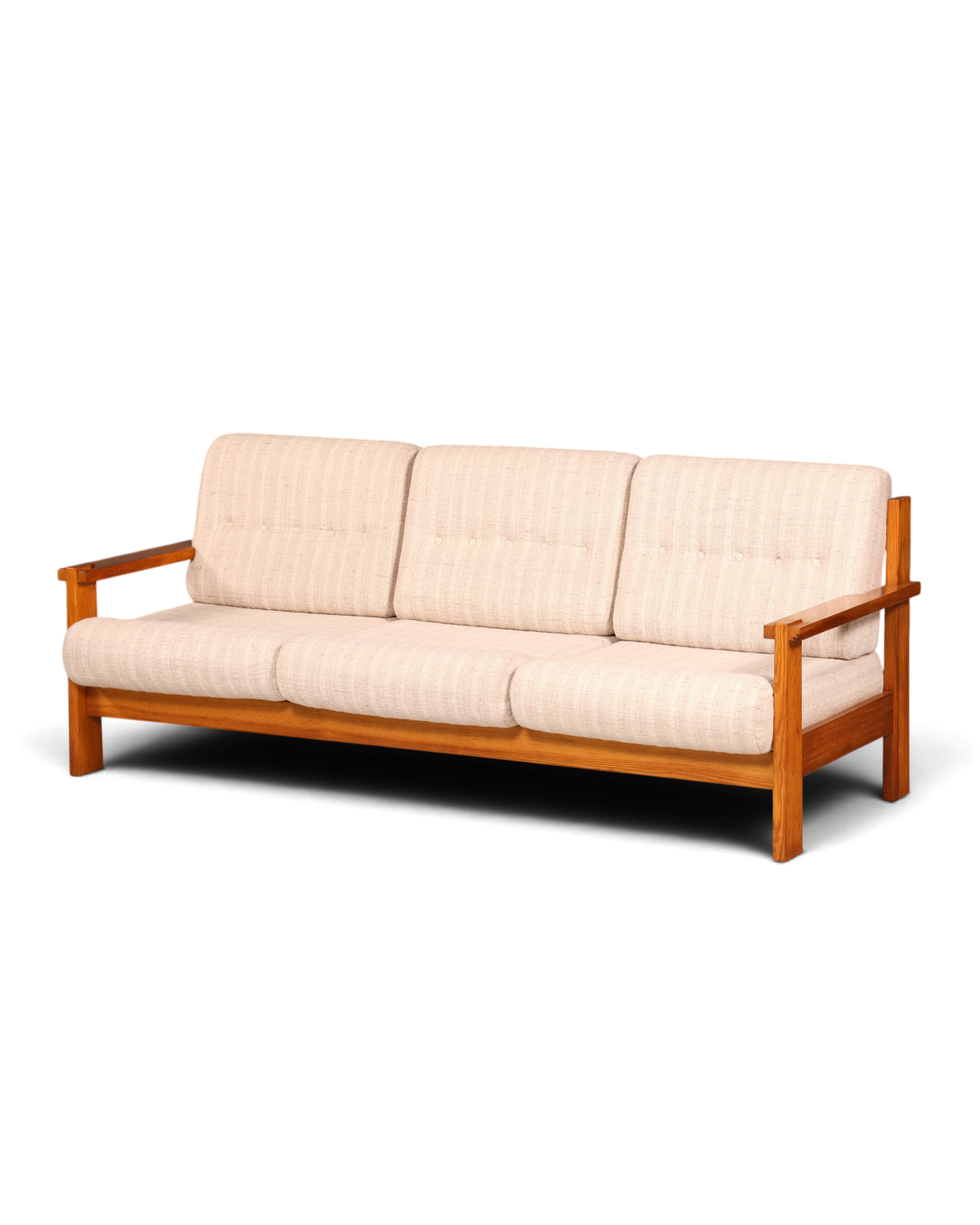 Schlichtes Mid Century 3er Sofa Retro Couch Danish Design Polstersofa 1 – Hauptstadt Möblerei Berlin