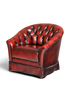 Stilvoller Original Chesterfield Sessel Englischer Armlehnsessel Oxblood Englisch Herrensessel 1 von 2