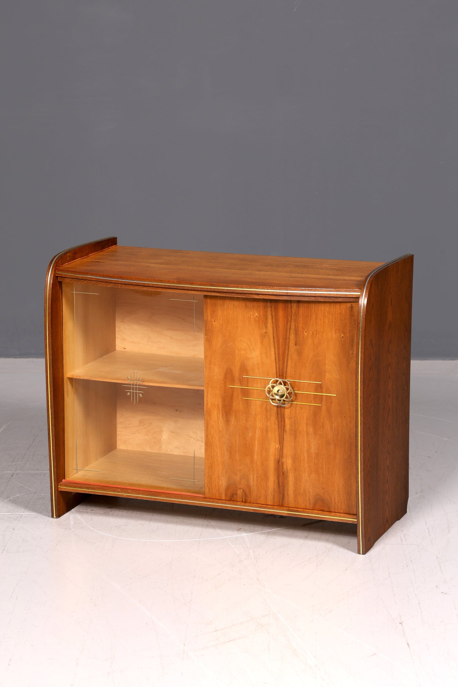 Wunderschöne Mid Century Vitrine Retro Barschrank Vintage Bar Schrank Sideboard Echt Holz 60er