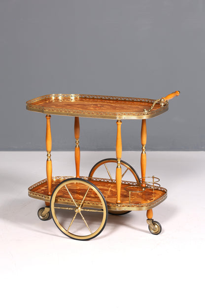 Traumhafter Servierwagen im Barock Stil Bar Wagen mit Intarsien Klapp Teewagen