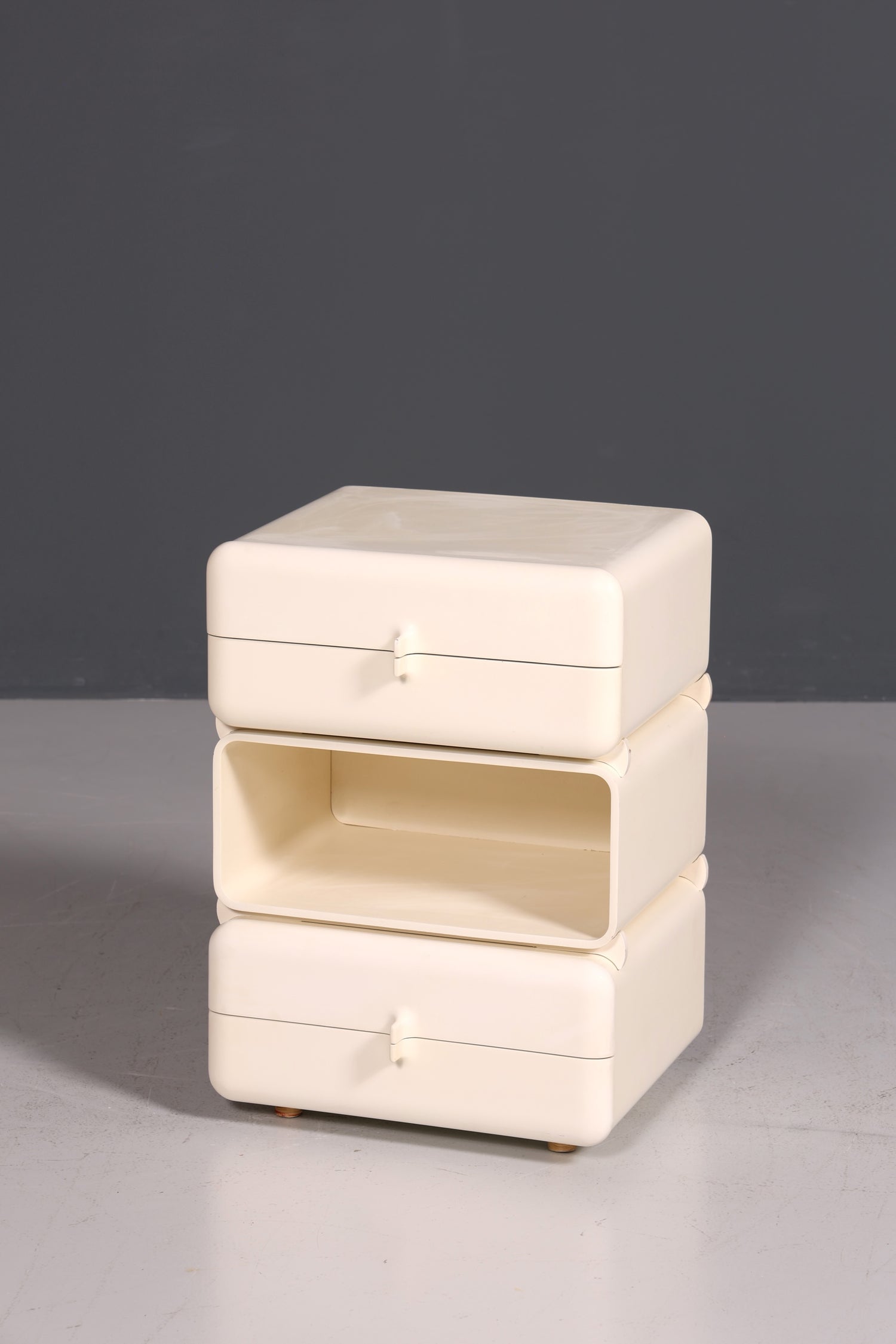 Commode rare du milieu du siècle, table de chevet modulaire style futuriste, design français, commode vintage, 5/5