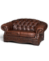 Hauptstadt Möblerei Chesterfield Centurion 2-Sitzer Sofa aus braunem Echtleder mit Knopfheftung und Ziernägeln