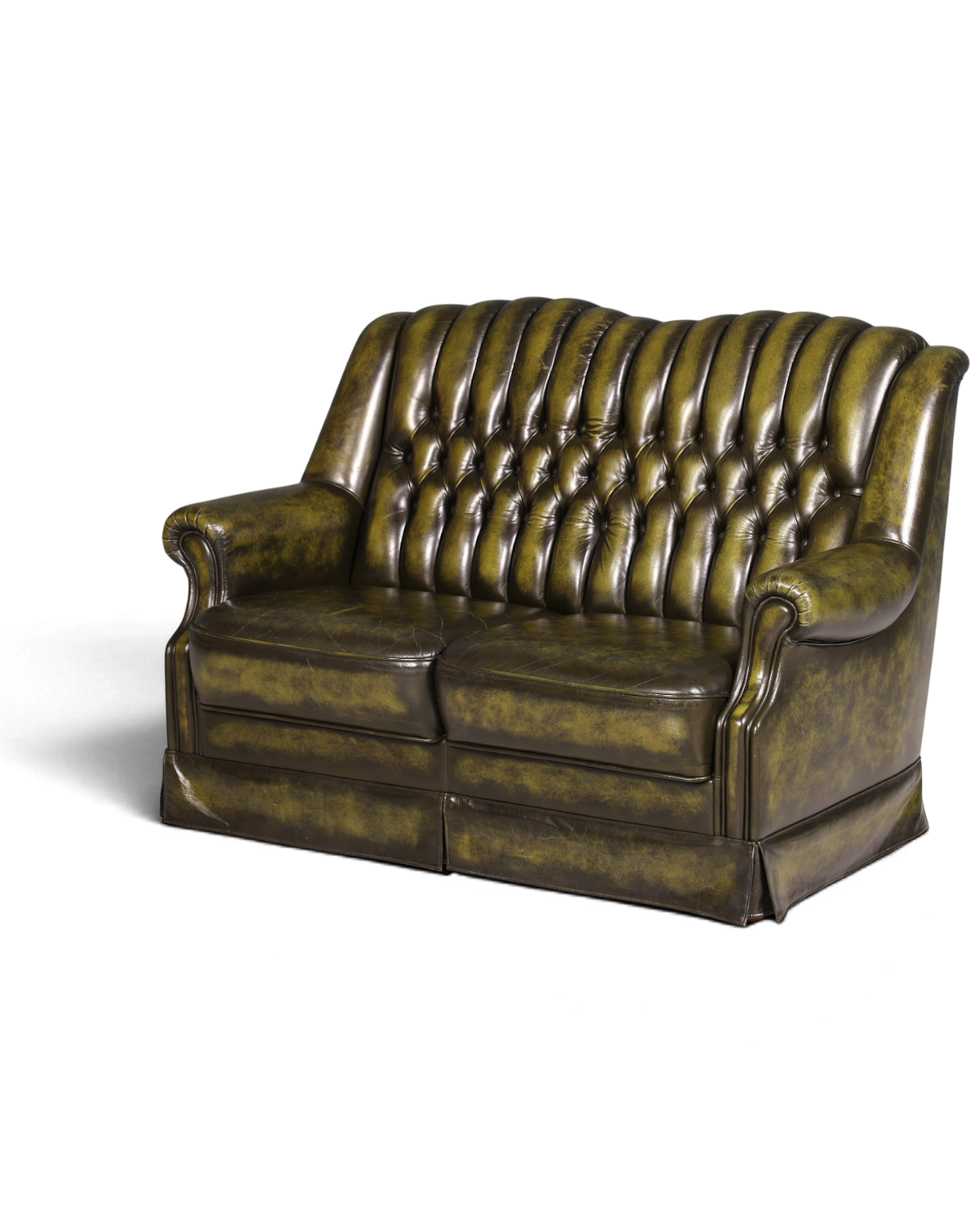 Wunderschönes Original Chesterfield 2er Sofa Englisch Leder 2- Sitzer Couch