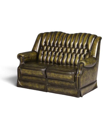 Wunderschönes Original Chesterfield 2er Sofa Englisch Leder 2- Sitzer Couch