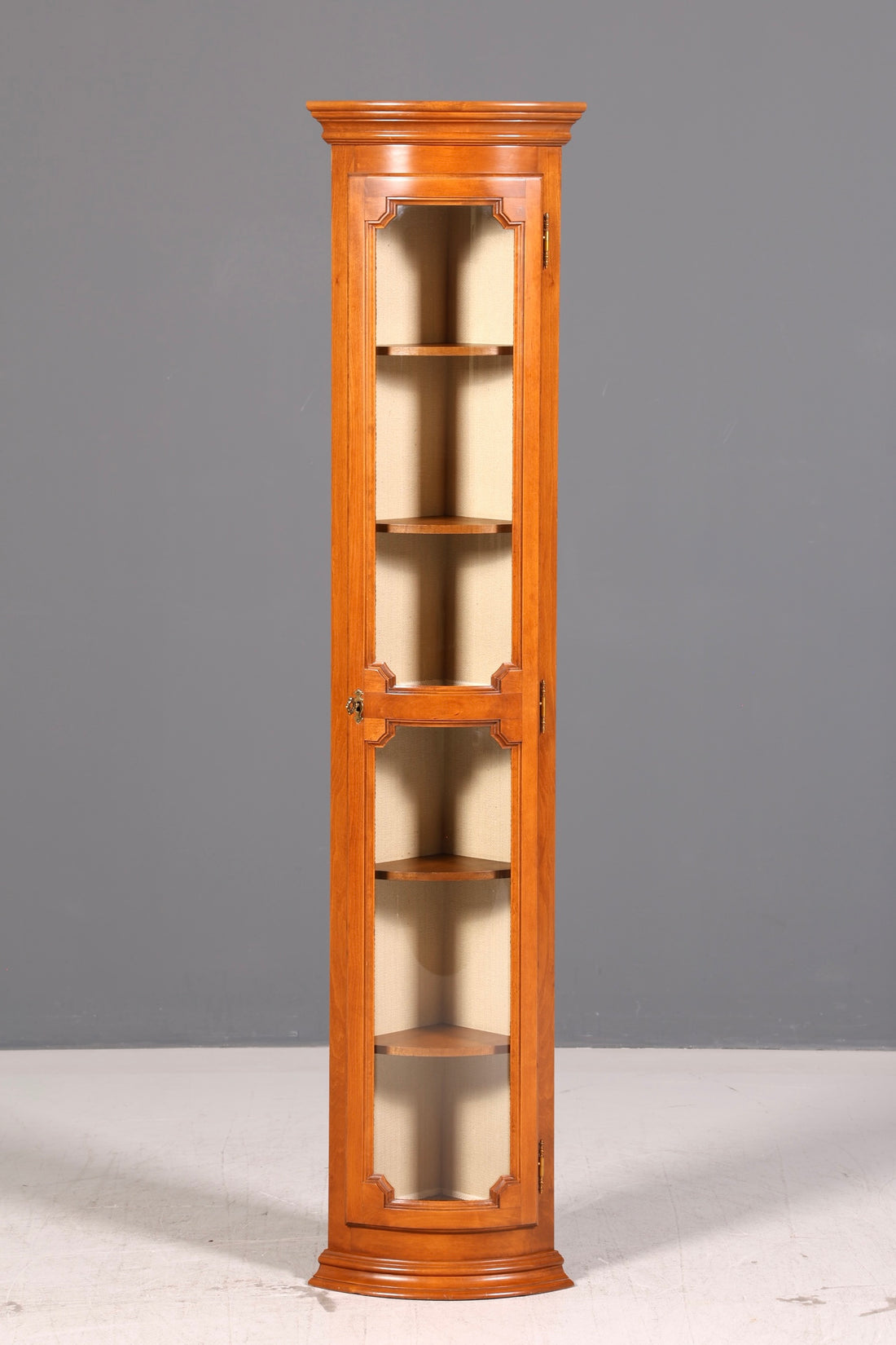 Beautiful Original Selva Corner Display Cabinet, Antique-Style China Cabinet with Glass Doors