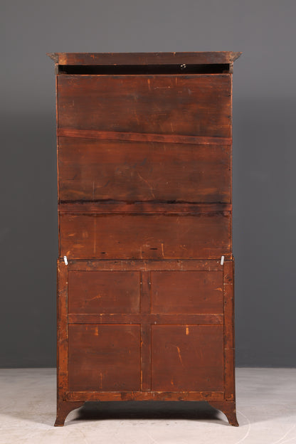 Magnifique secrétaire anglais à abattant avec partie supérieure, secrétaire ancien, bibliothèque vitrine en acajou, meuble de bureau, Royaume-Uni
