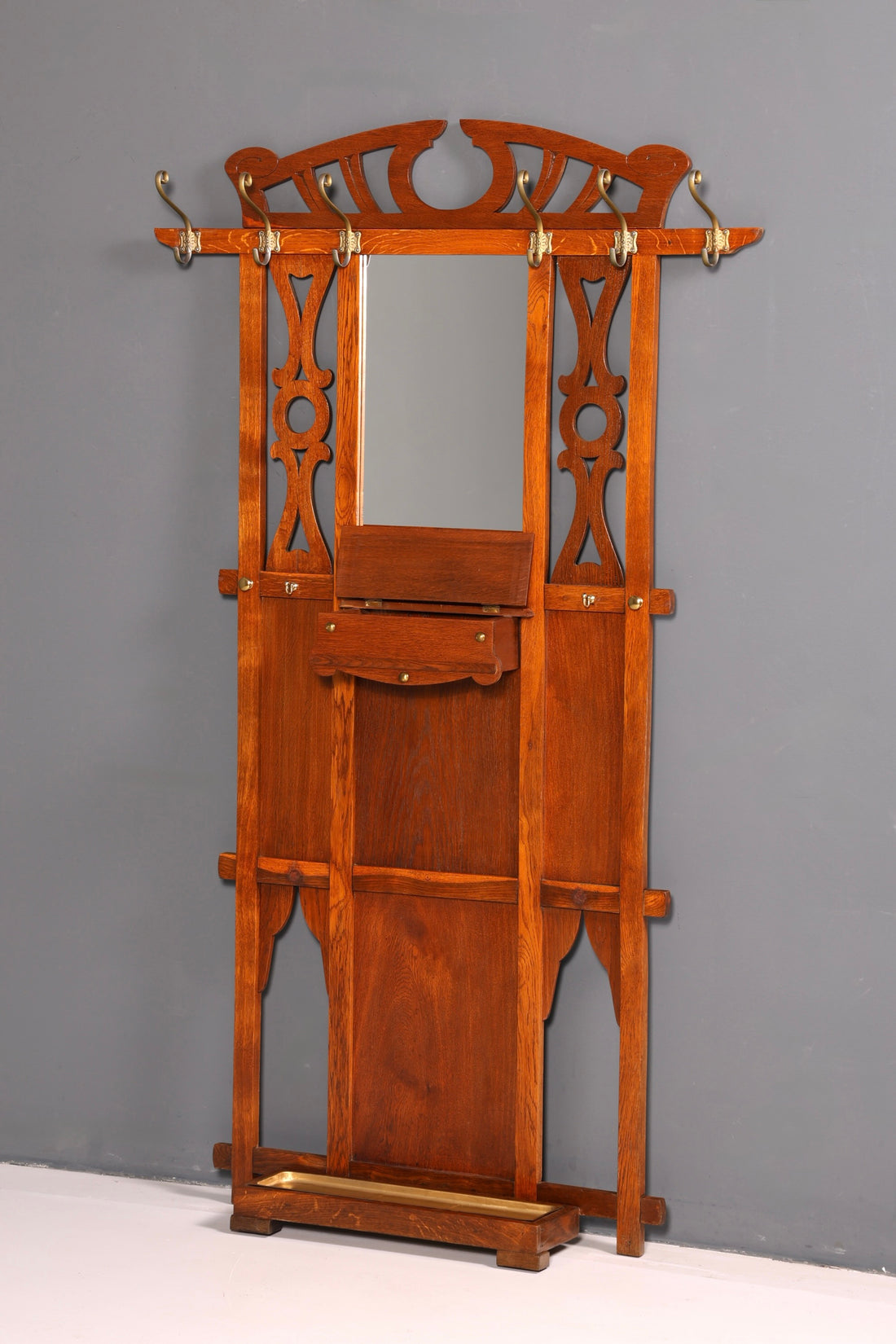 Vestiaire de couloir Art nouveau de rêve, antique, époque Gründerzeit, armoire à vêtements, patère murale, vintage