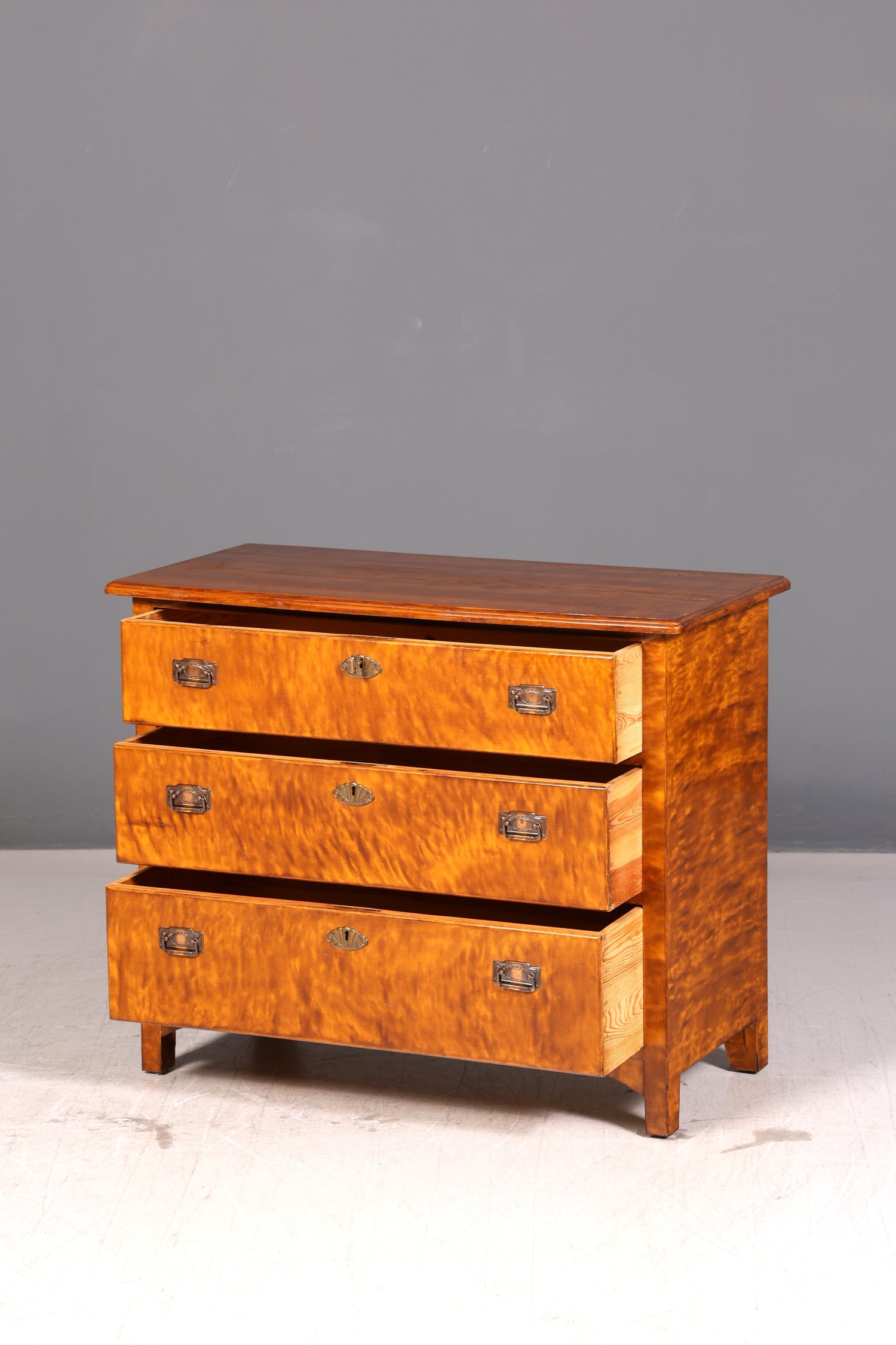 Wunderschöne Kommode im Antik Stil Schubladenkommode Echt Holz Jugendstil Messingbeschläge Wäschekommode Vintage