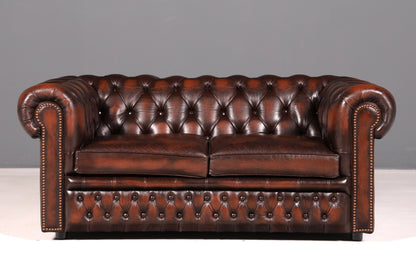Magnifique canapé Chesterfield Centurion original 2 places en cuir véritable d’Angleterre