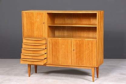 F891 Finish cm Traumhafter Mid Century Highboard Retro Vitrine 60er Jahre Schrank Kommode