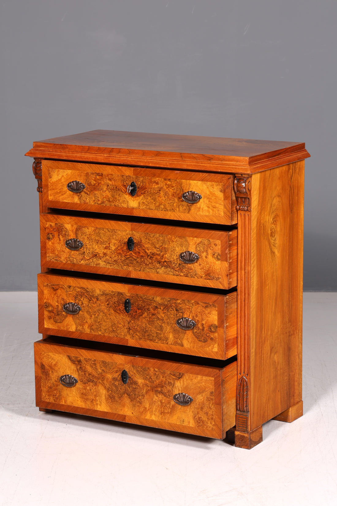 Beautiful Gründerzeit Dresser Louis Philippe Antique Sideboard Drawer Dresser Linen Cabinet