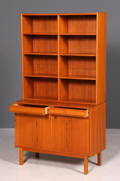 G062 Finish Traumhaftes Mid Century Regal echt Holz Schrank Danish Design Retro Kommode Vintage Bücherregal 60er Jahre