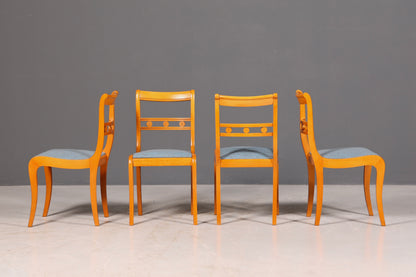 Edles 4er-Set Englische Esszimmerstühle Dining Chairs Antik 60er Jahre Küchenstühle Stuhlset neu bezogen