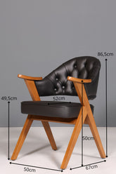 Luxuriöser "Manchester Black" Stuhl Chesterfield Stil  Bürostuhl Esszimmerstuhl Lounge Stuhl