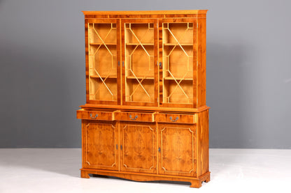 Magnifique vitrine anglaise, bibliothèque, buffet, style ancien, en bois d&