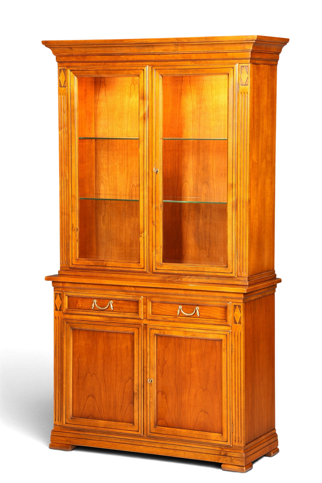 Hauptstadt Möblerei Selva Villa Borghese Vitrine aus massivem Holz mit Innenbeleuchtung im antiken italienischen Stil