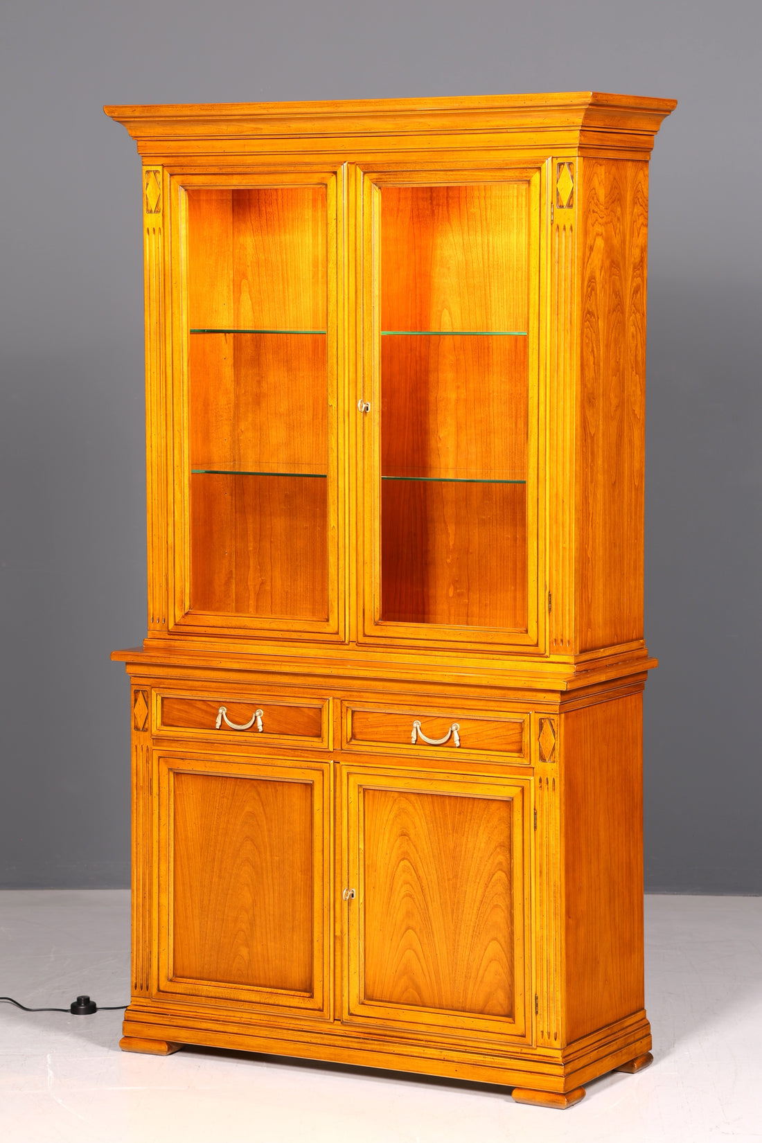 Vitrine originale Selva Villa Borghese de rêve, buffet ancien en bois massif, bibliothèque, vitrine en verre, fabriquée en Italie  