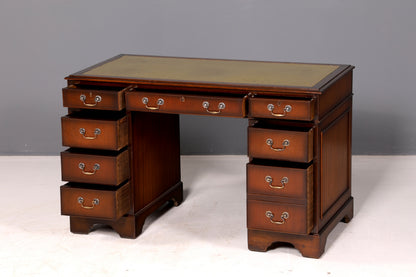 Wunderschöner Englischer Schreibtisch Mahagoni echt Lederauflage Bürotisch Antik Office Desk Vintage
