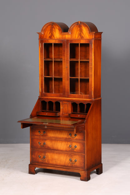 Wunderschöner Englischer Aufsatzsekretär Sekretär Bücherschrank Vitrine Mahagoni Antik Büro Schreibschrank UK