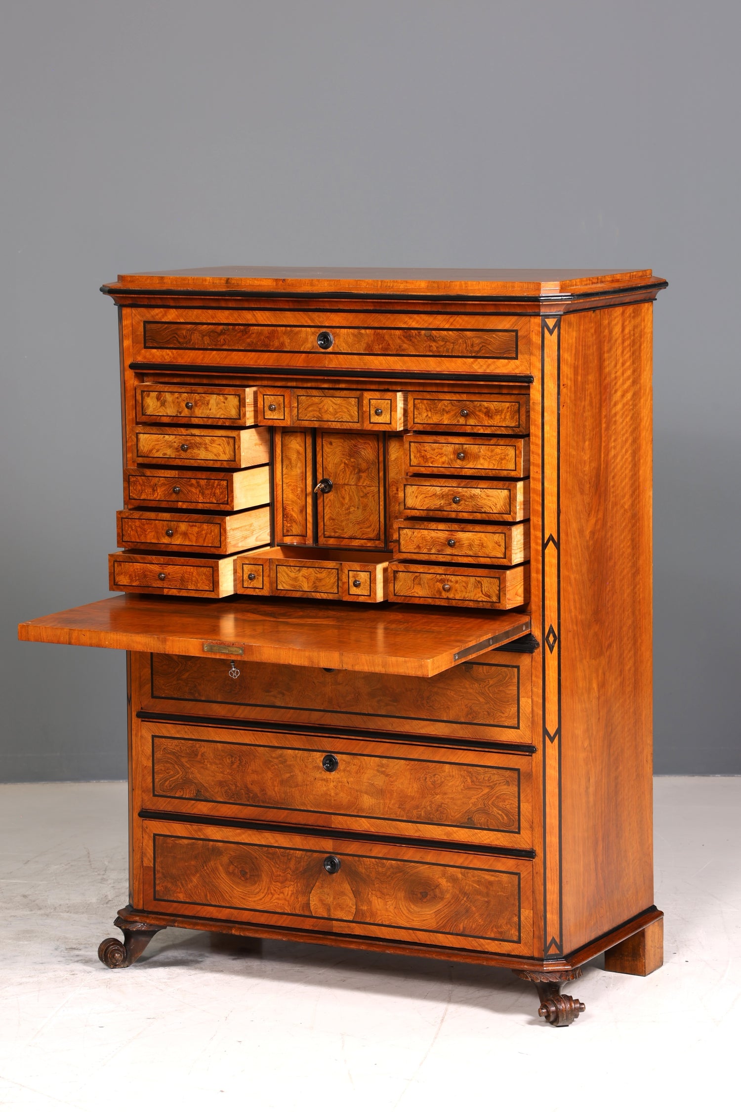 Wunderschöner Biedermeier Sekretär Louis Philippe Büro Vertiko Kommode Antik Schreibtisch