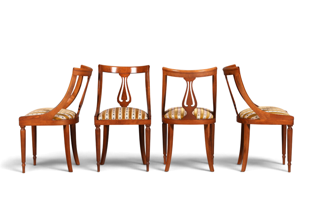 4x Edle Englische Stühle Englisch Dining Chairs Antik 60er Jahre Regency Küchenstühle Stuhlset