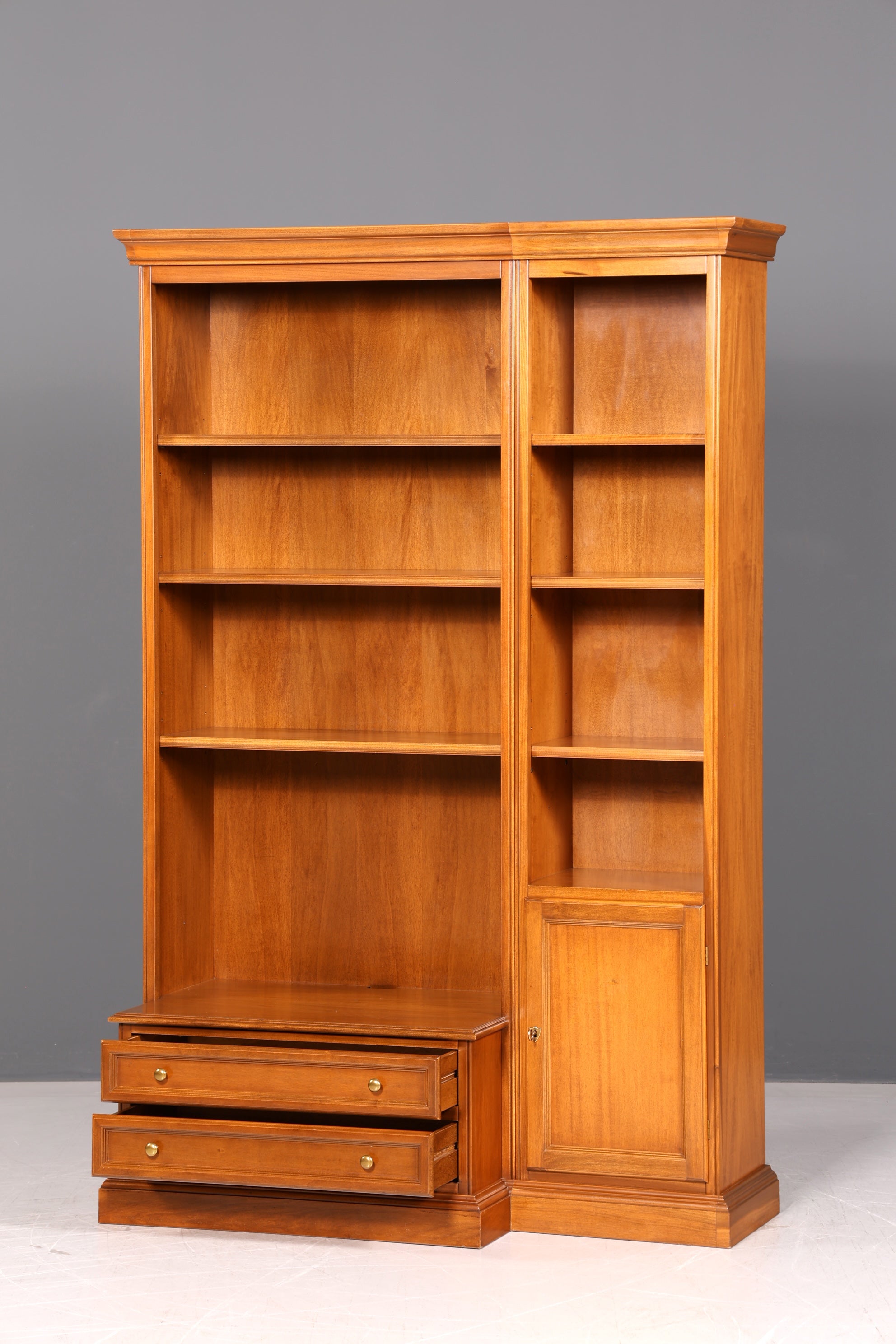 Edles Original Selva Bücherregal Kirschholz Regal Bücherschrank Vintage Italienische Möbel TV Bibliothek