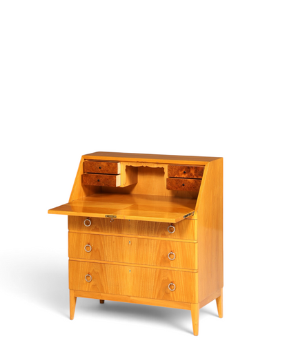Schlichter Mid Century Sekretär Vintage Schreibmöbel echt Holz Kommode Retro Office Secretary
