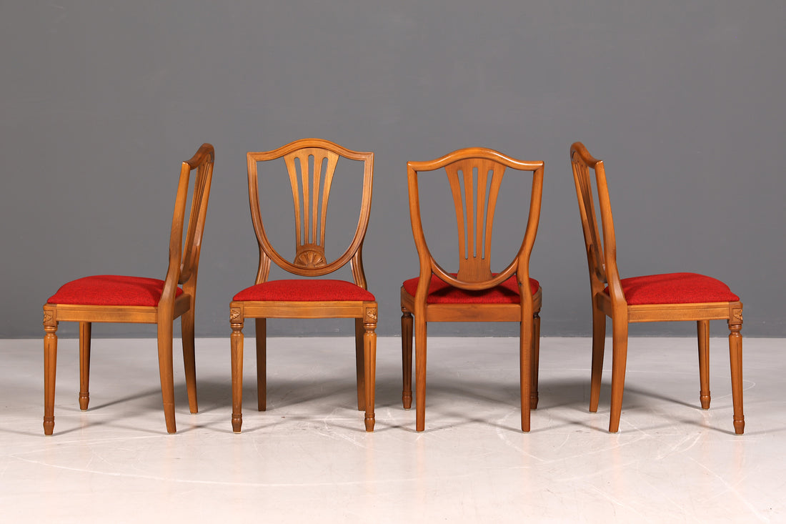 Wunderschöne 4er Set Englische Stühle Regency 60er Jahre Dining Chairs Antik Polsterstühle