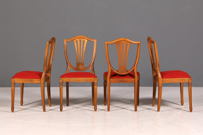 Wunderschöne 4er Set Englische Stühle Regency 60er Jahre Dining Chairs Antik Polsterstühle