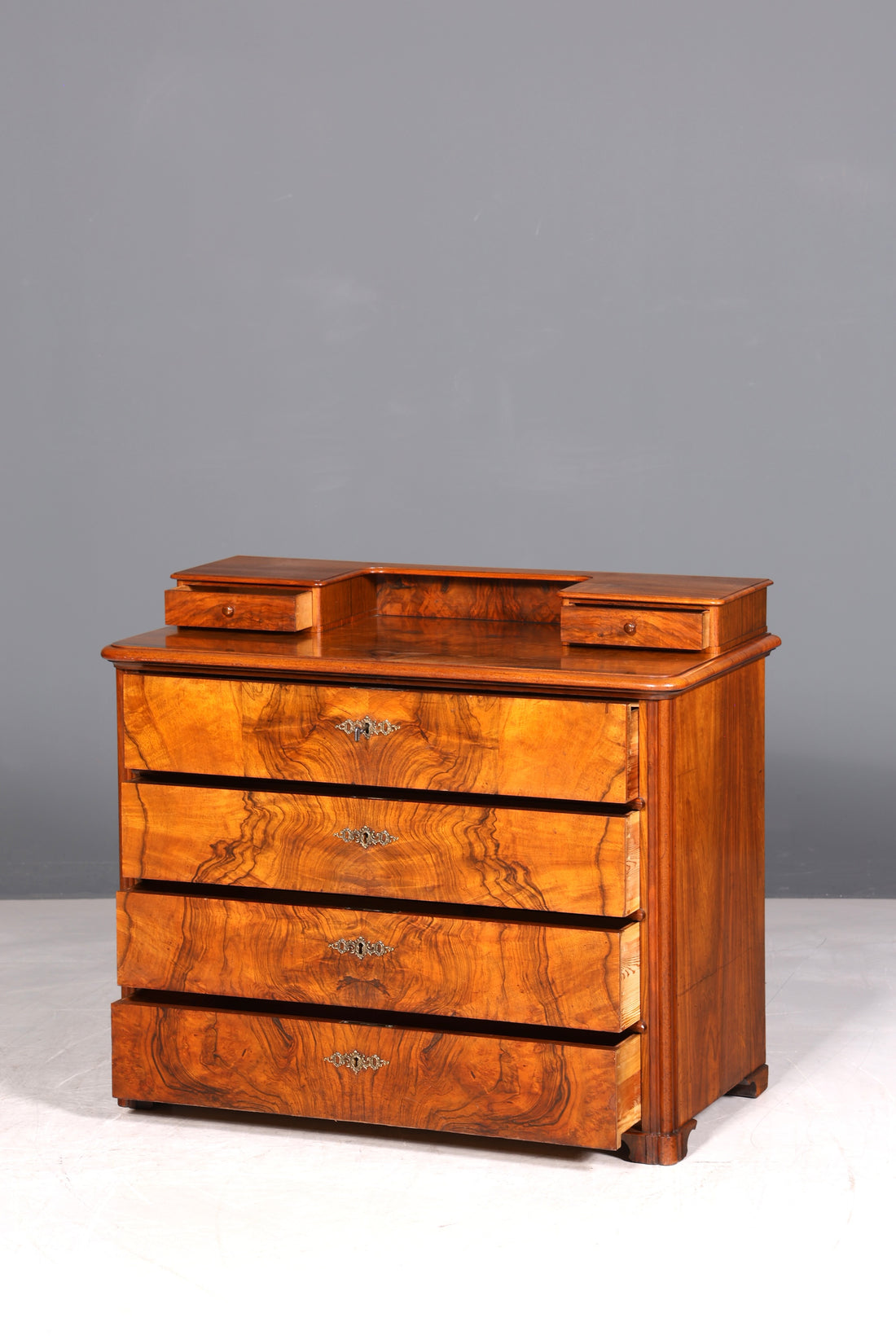 F963 Finish cm Wunderschöne Gründerzeit Kommode Louis Philippe Nussbaum Schubladen Kommode Sideboard um 1880