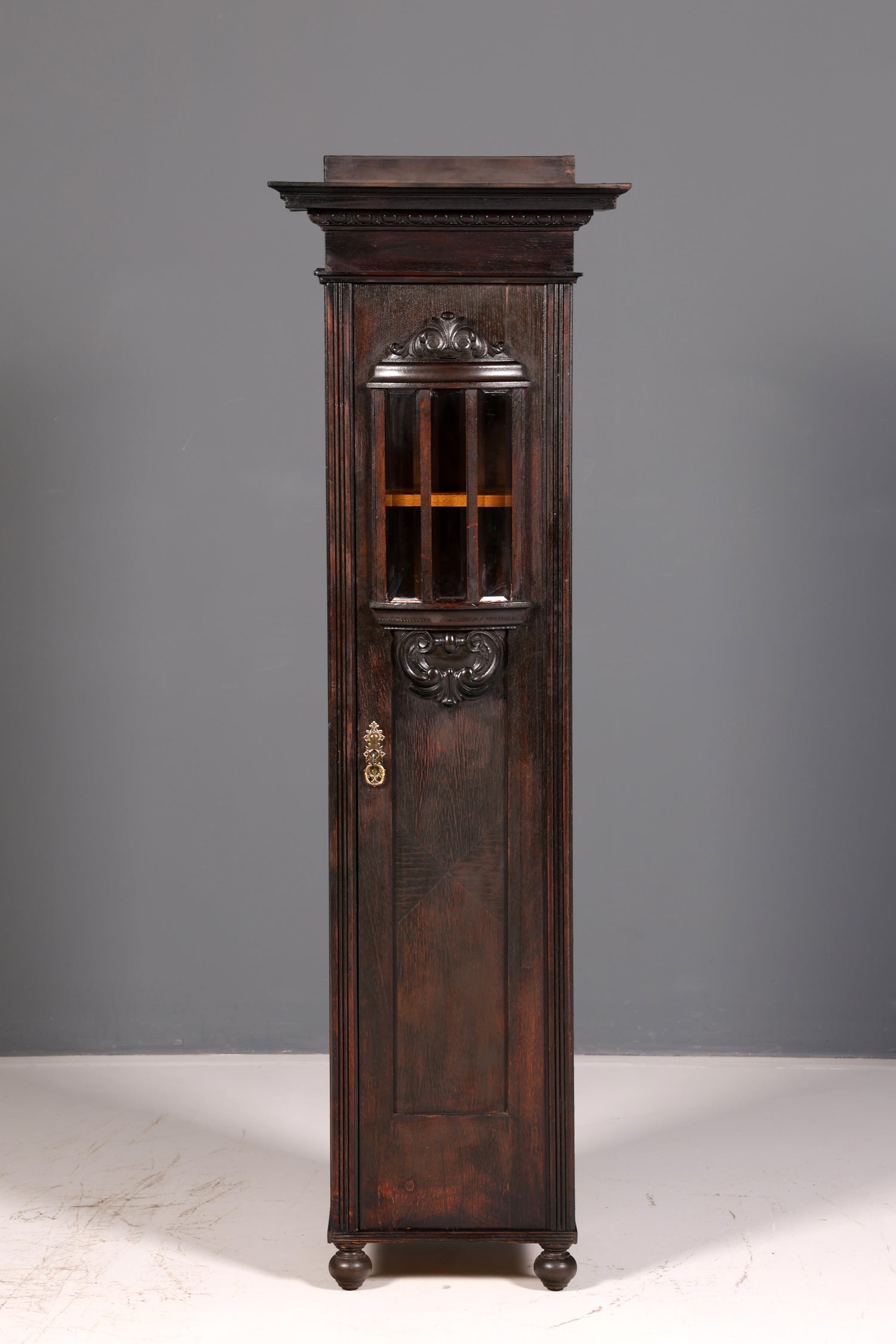 Magnifique vitrine Art nouveau en chêne, bibliothèque ancienne, vaisselier, vitrine, armoire ancienne, 2 sur 2