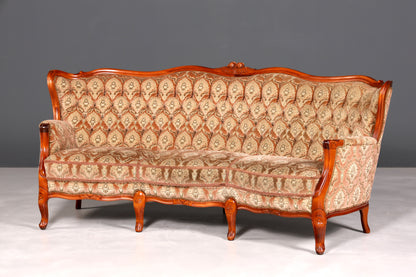 F902 Finish cm Wunderschönes Chippendale Sofa Barock Stil Couch Samt Stoff 3 Sitzer