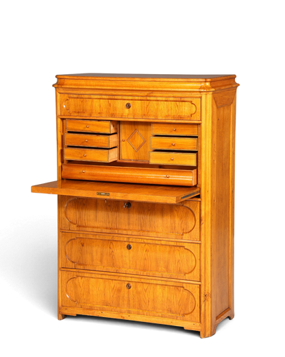 E893 Finish Stilvoller Biedermeier Sekretär Louis Philippe Vertiko Antik Kommode Schreibkommode Office Desk