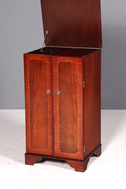 Edler Englischer HiFi-Schrank Sheldon Mahagoni Musikschrank Plattenschrank Phonoschrank 60s Vintage