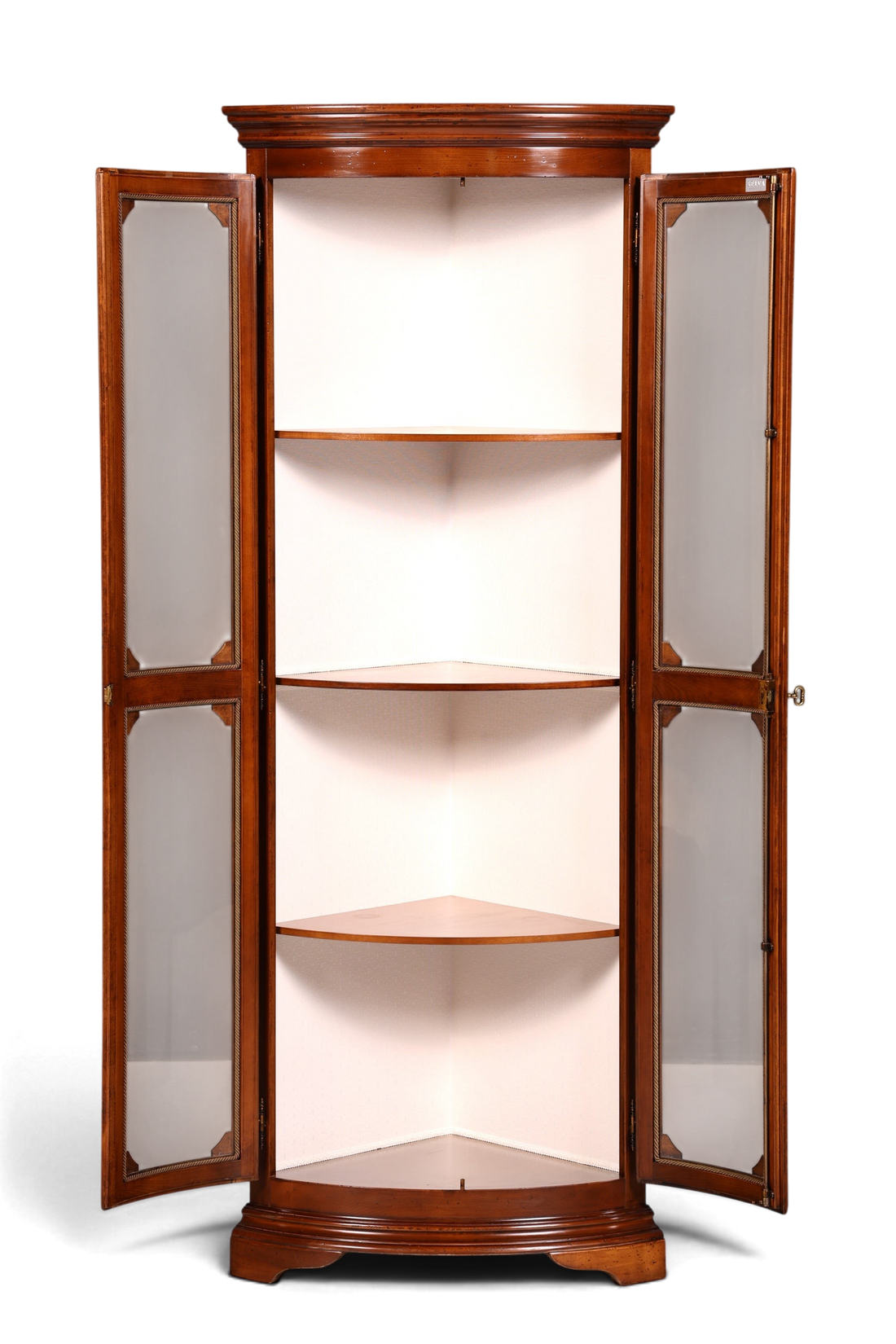 Edle Original Selva Eckvitrine Antik Stil Glasvitrine Schrank Geschirrschrank Eckregal