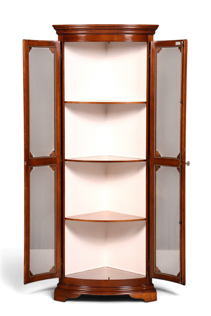 Edle Original Selva Eckvitrine Antik Stil Glasvitrine Schrank Geschirrschrank Eckregal