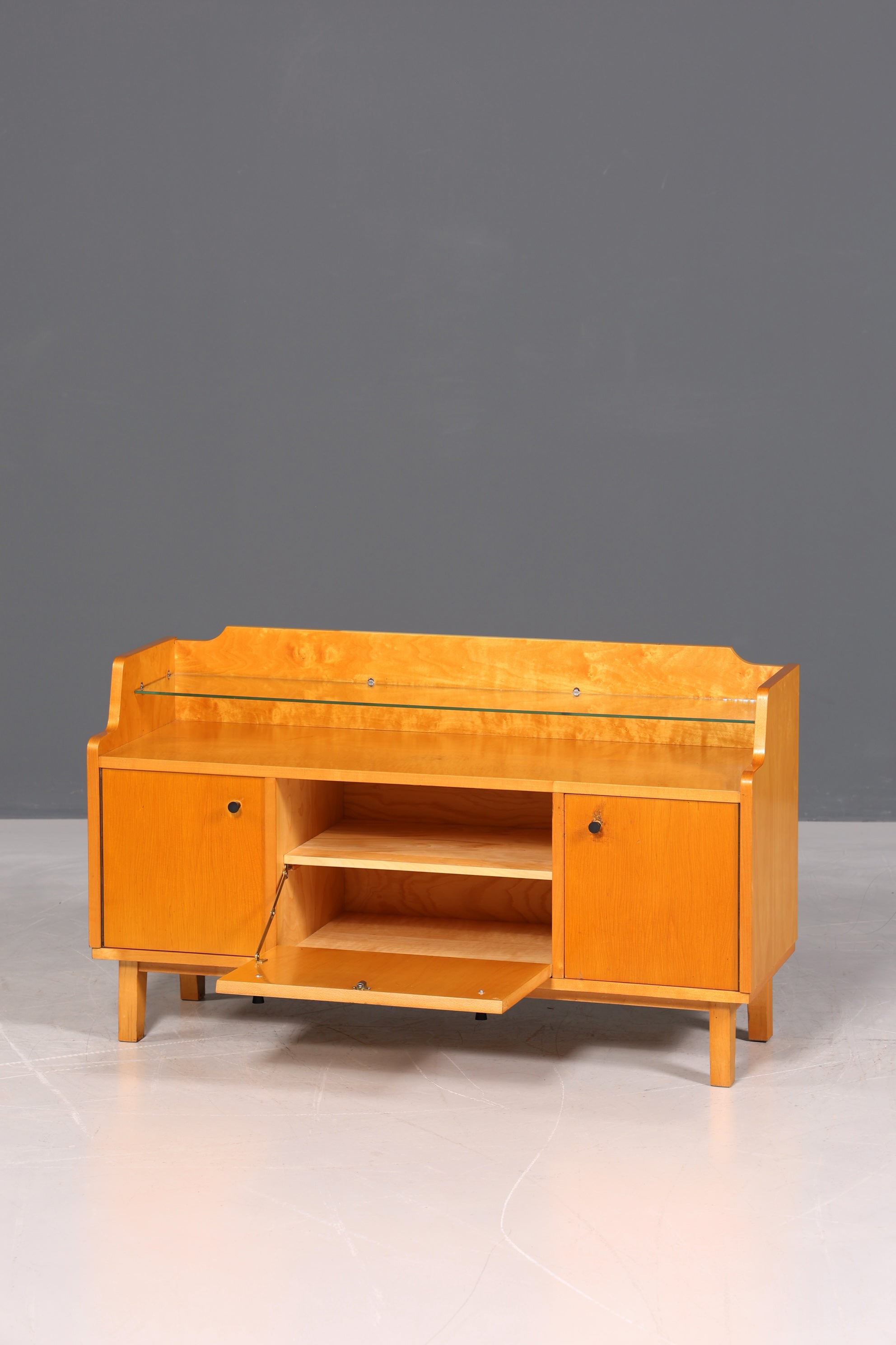 F966 Finish cm Wunderschönes Mid Century Kommode Vintage TV Sideboard 60s Schrank Flurkommode Klappschrank