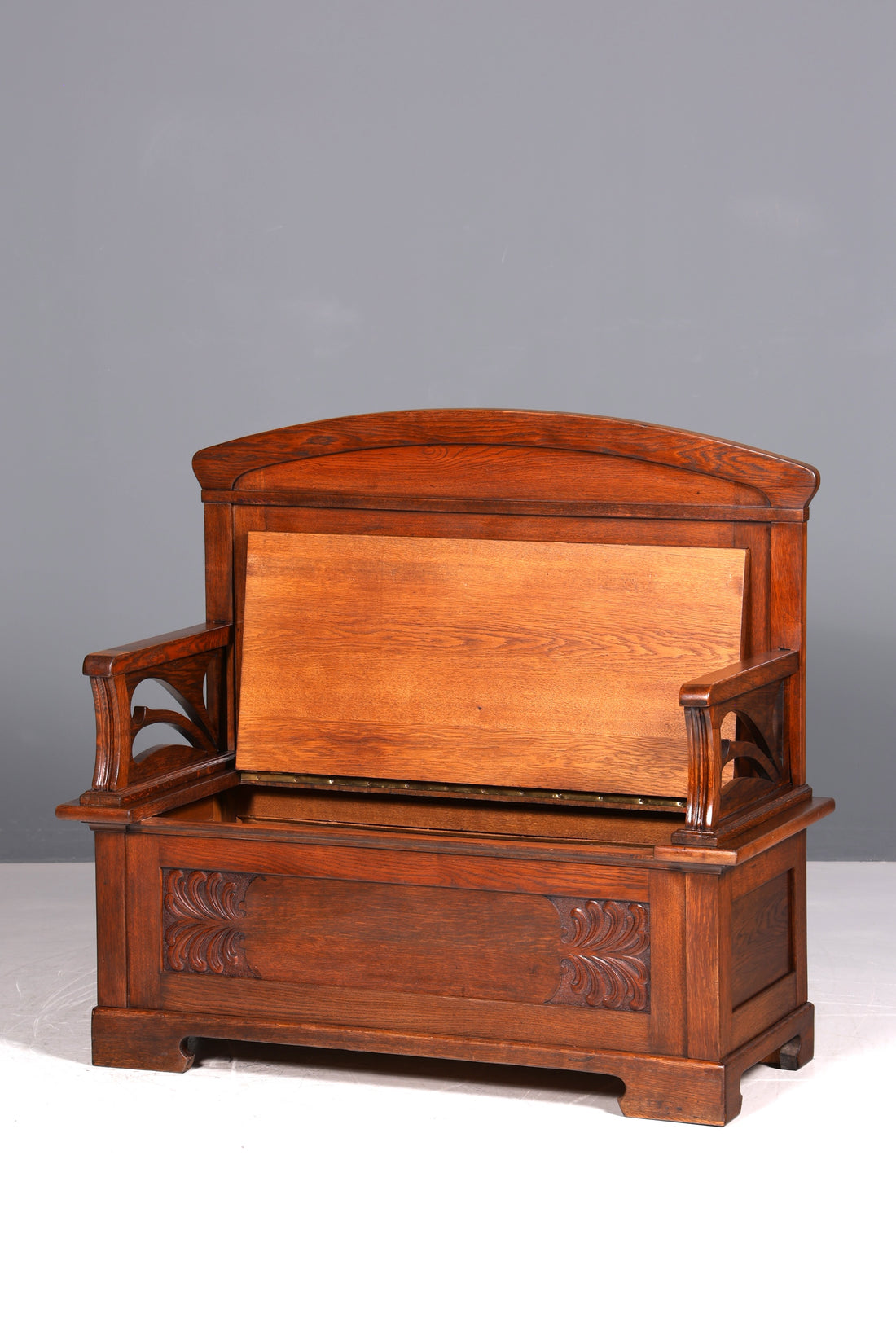 Wunderschöne Jugendstil Sitzbank Antik Bank Truhe Eiche Sofa Holzbank Holztruhe