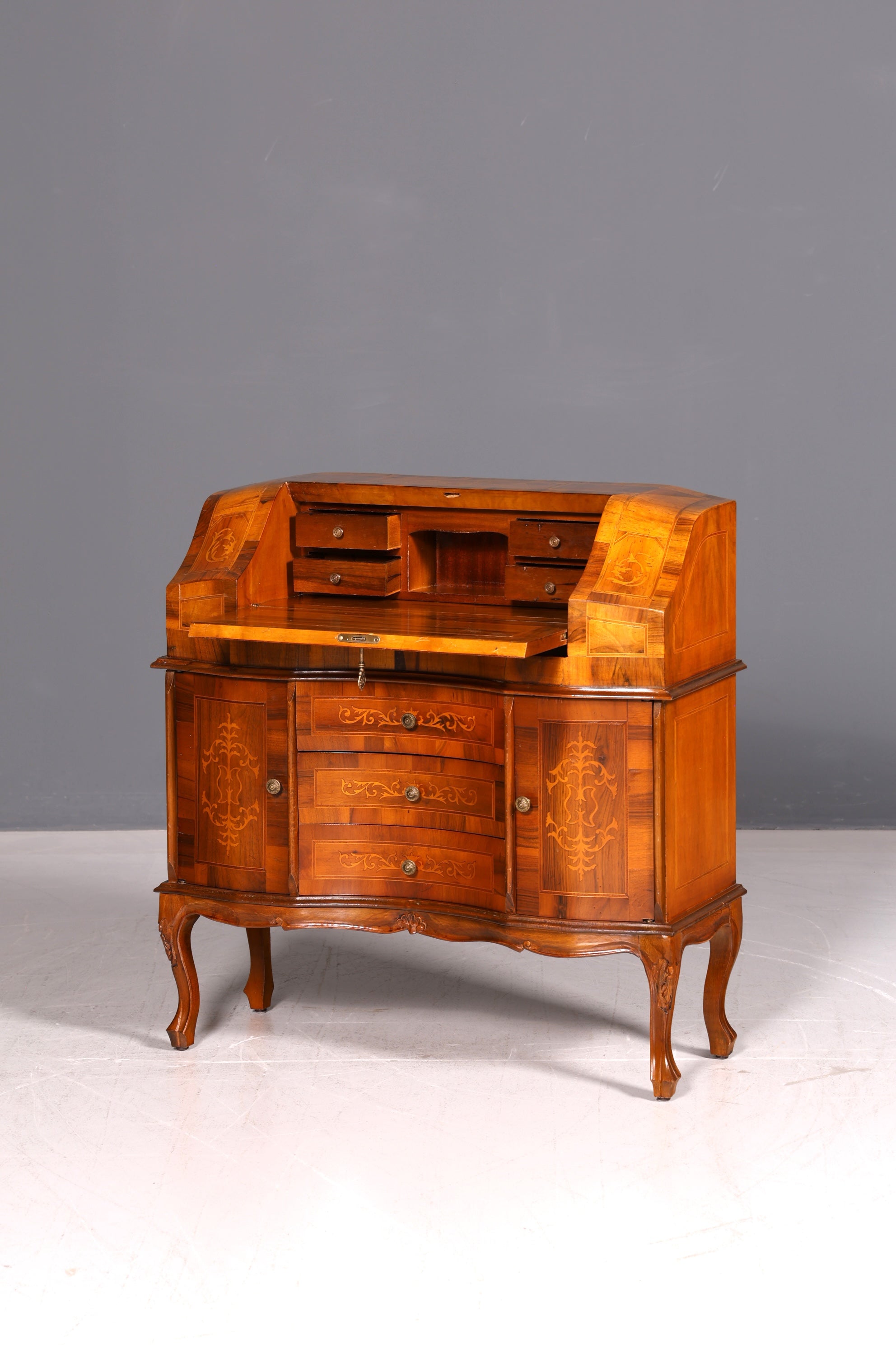 Wunderschöner Sekretär im Barock Stil Schreibkommode Bürokommode Antik Schreibtisch Schreibmöbel Vintage Holz