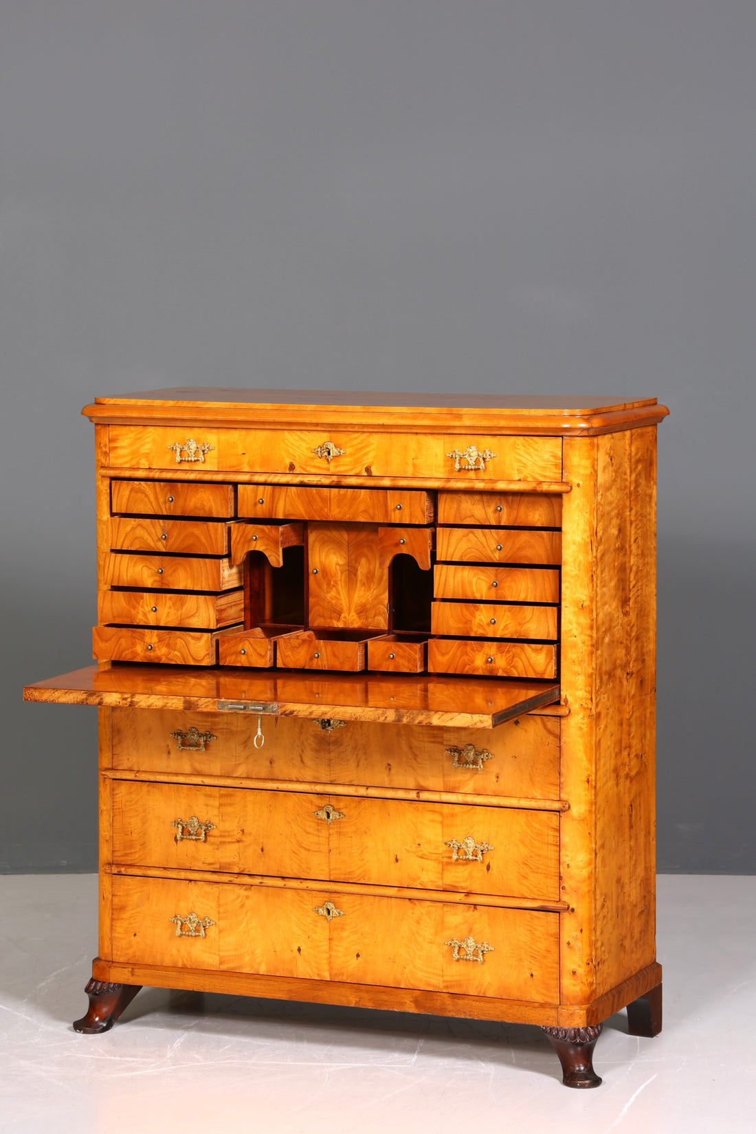 Stilvoller Biedermeier Sekretär Louis Philippe Vertiko Antik Kommode Schreibkommode Office Desk