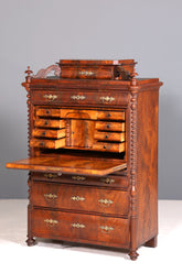 Edler Louis Philippe Sekretär Antik Biedermeier Vertiko Highboard Antik Schreibtisch Kommode