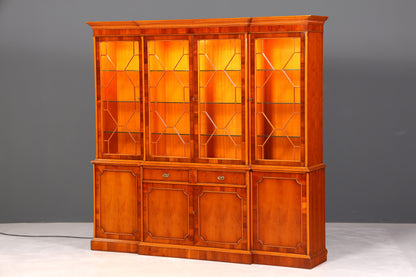 F947 Finish cm Wunderschöne Original Heldense Vitrine Englische Eibe Bücherschrank Buffet Antik Stil Glasvitrine