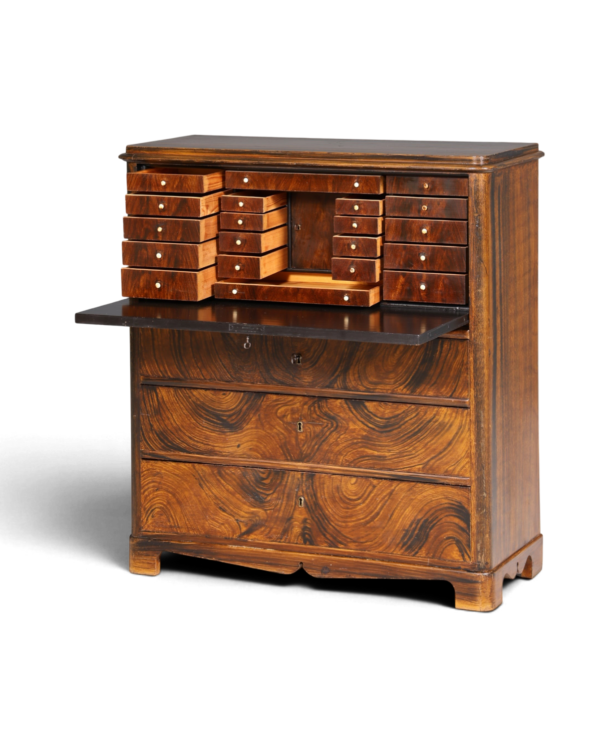 Stilvoller Biedermeier Sekretär Vertiko Antik Kommode Louis Philippe Schreibkommode
