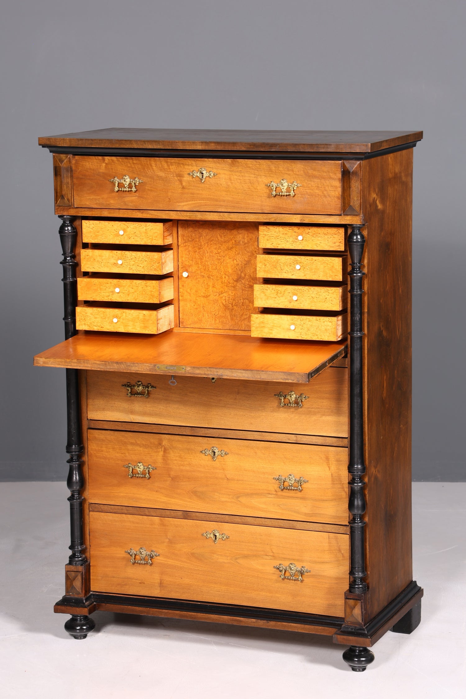 Secrétaire onirique Gründerzeit, vertiko, buffet haut, commode Louis Philippe vers 1880