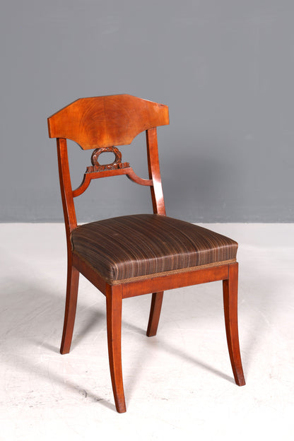 Chaise Biedermeier onirique, chaise de cuisine ancienne, chaise secrétaire en bois véritable, chaise de salle à manger, 1 sur 2